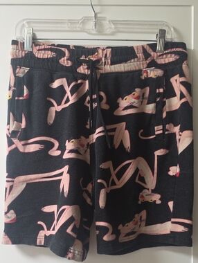 Divided Black Shorts with Pink Panther Print Size M